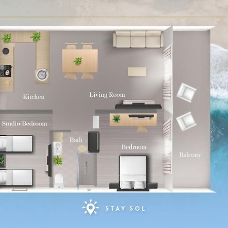 5 Beach Resort w ROOFTOP POOL APT w OCEAN VIEW Balcony UP TO 6 Hollywood Zewnętrze zdjęcie