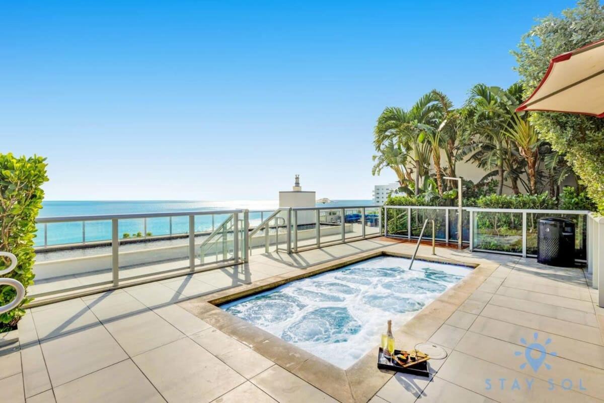 5 Beach Resort w ROOFTOP POOL APT w OCEAN VIEW Balcony UP TO 6 Hollywood Zewnętrze zdjęcie
