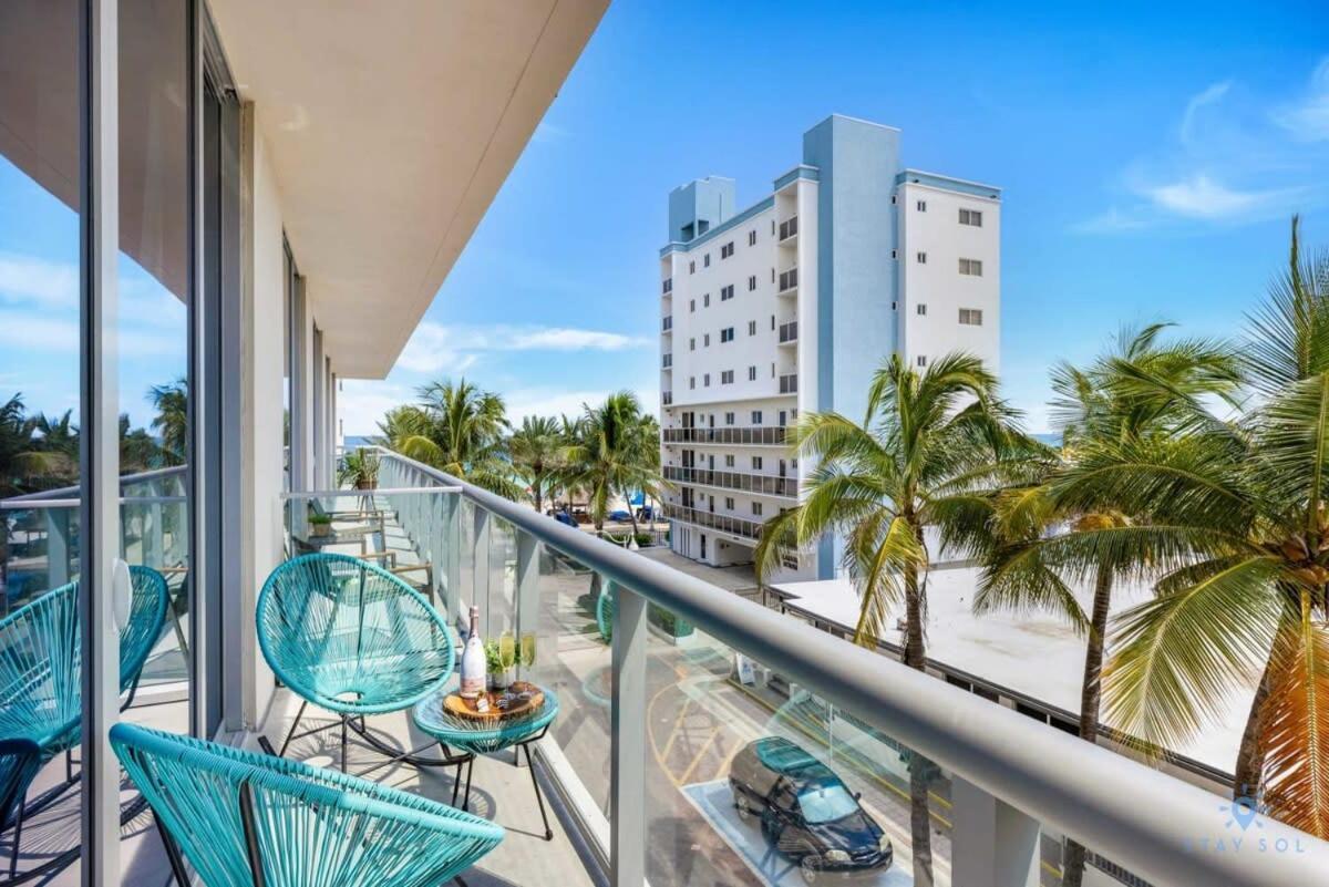 5 Beach Resort w ROOFTOP POOL APT w OCEAN VIEW Balcony UP TO 6 Hollywood Zewnętrze zdjęcie