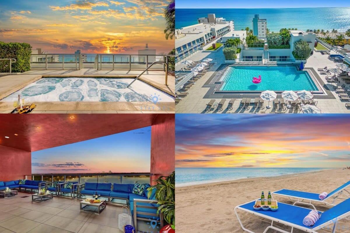 5 Beach Resort w ROOFTOP POOL APT w OCEAN VIEW Balcony UP TO 6 Hollywood Zewnętrze zdjęcie