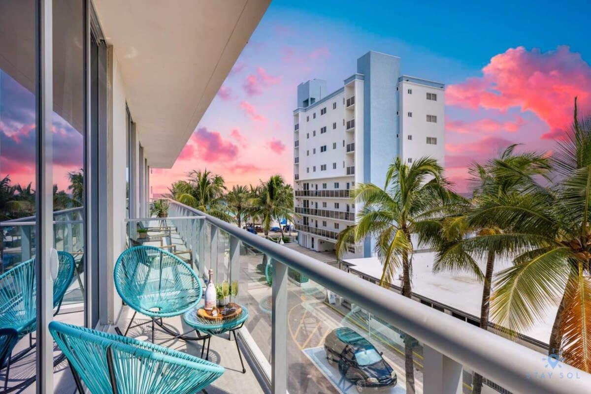 5 Beach Resort w ROOFTOP POOL APT w OCEAN VIEW Balcony UP TO 6 Hollywood Zewnętrze zdjęcie